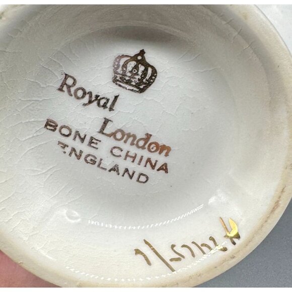 Vtg Royal London Bone China Tea Cup & Saucer Yellow Rose Gold Rim Made England - Picture 6 of 8